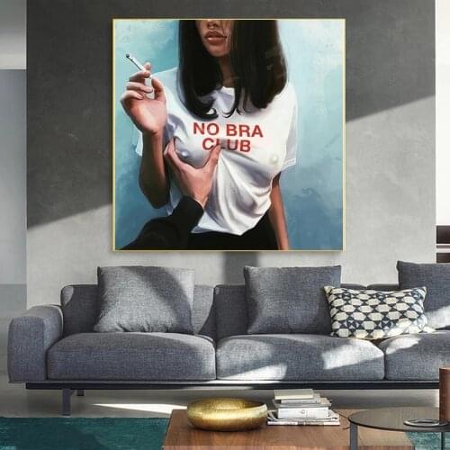 No Bar Club Girl Abstract Canvas Paintings On the Wall Art Posters And Prints Modern Bad Girls WaLL Pictures For Living Room