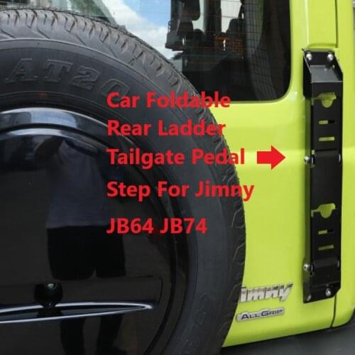 Car Foldable Rear Ladder Tailgate Pedal Step For Suzuki Jimny JB64 JB74 2019 2020 2021 Rear Ladder Accessories