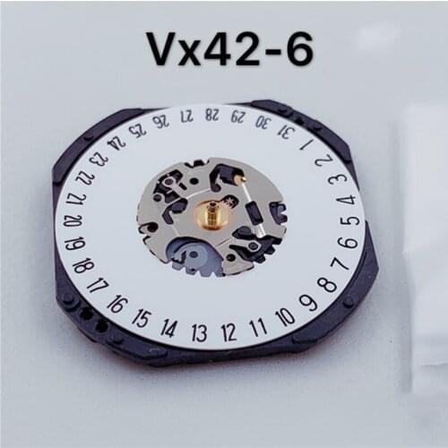 Watch accessories new original Japanese VX42E movement VX42 three pin six point window quartz movement without batteries