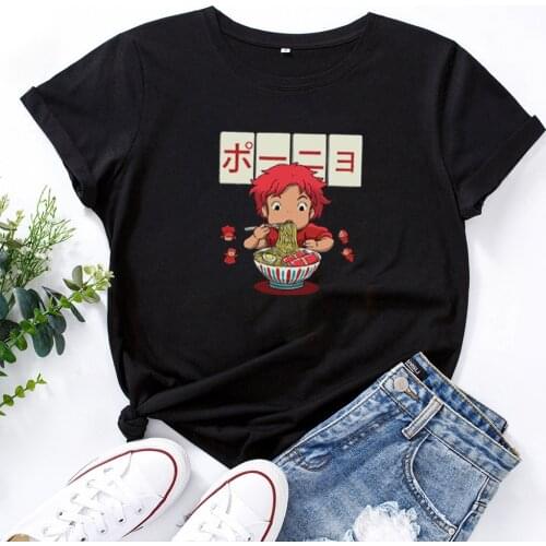 Harajuku Animation Pattern Women T Shirt Women Women Fashion Tops T-shirts O-neck Tshirt Casual Cotton Tee Shirt Femme