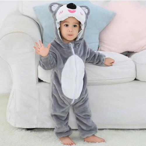 Winter New Born Baby Clothes Romper Baby Jumpsuit Animal Hooded Pajamas Koala Panda Costume Boys Girls Overalls Infant Clothing