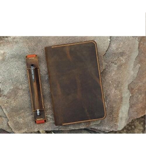 Personalized leather cover for large moleskine notebook , moleskine planner journal leather cover