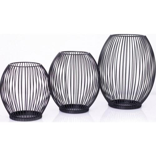 Metal Iron Candle Holder Stand Cage Candlestick Hanging Lantern Home Decor Gifts European Style Hotel Furniture Crafts Ornaments