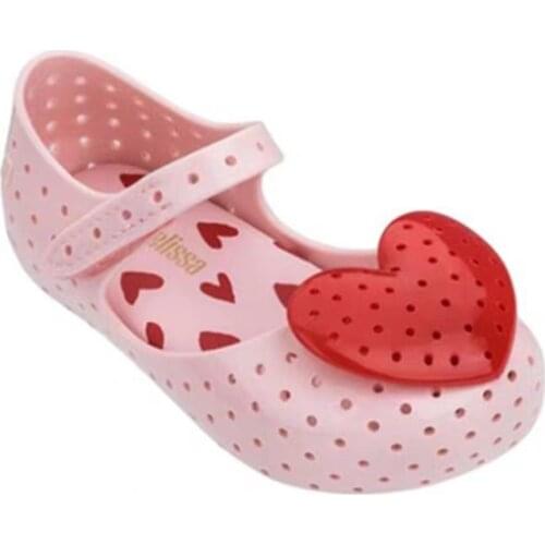Mini Melissa Heart Girl Sandals 2021 New Jelly Sandals Kids Sandals Children Beach Shoes Non-slip Toddler Shoes 14-19cm