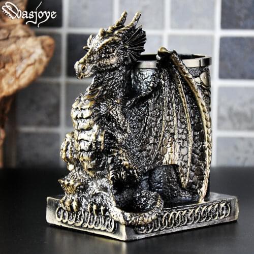 SARIO Cute Dragon Multifunctional Metal Pen Container Creative Fashion European Style Tabletop Decoration Pen Holder