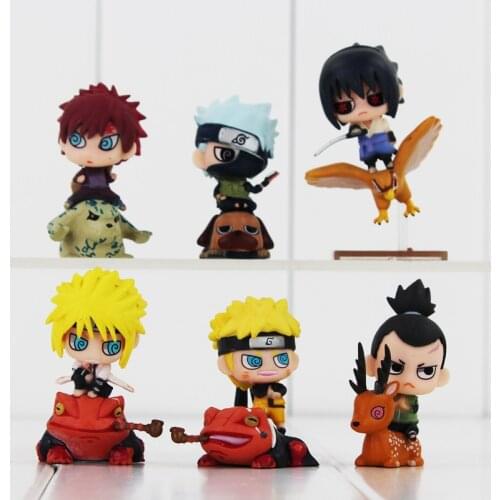 New Hot Japanese Anime Naruto PVC Figure Q Version Naruto Sasuke Yondaime Minato Gaara Kakashi Shikamaru Cool Model Toys