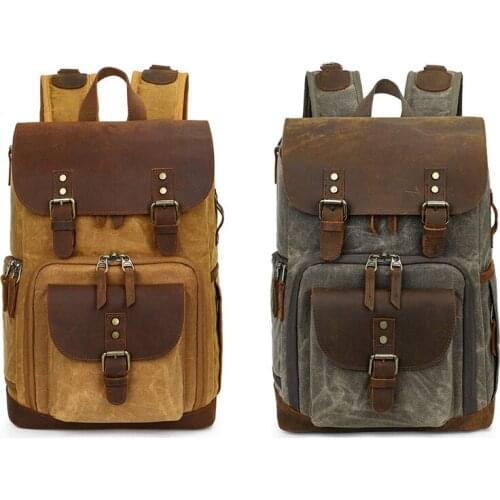 2021 new batik canvas leather retro multifunctional digital camera bag SLR camera bag waterproof camera bag