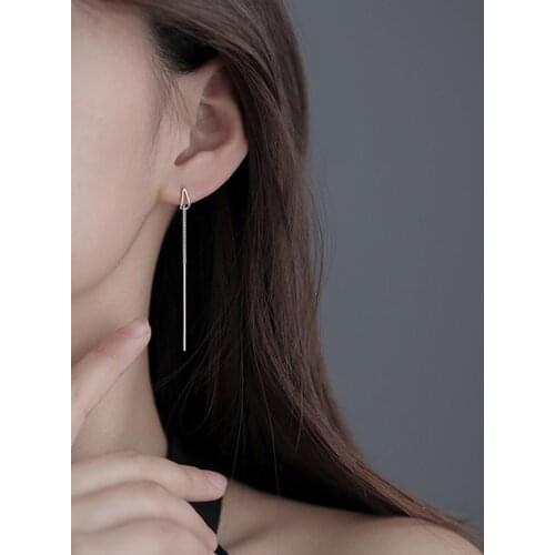 2021 New Trendy Long Tassel Drop Earrings Silver Color Fashion Hanging Women Earrings Summer Jewelry Girls Party Gift Ear Lines