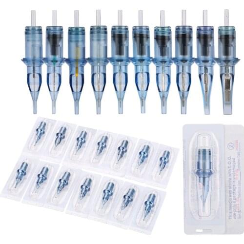 Microblading 10pcs Disposable Semi-Permanent Makeup Tattoo Cartridge Needle 5RM 7RM for Tattoo Gun Body Art Supplies