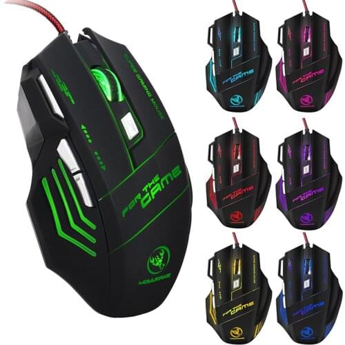 Optical USB Wired Gaming Mouse 6 Button LED 5500DPI Computer Mouse Gamer Mice X7 Silent Mause With Backlight