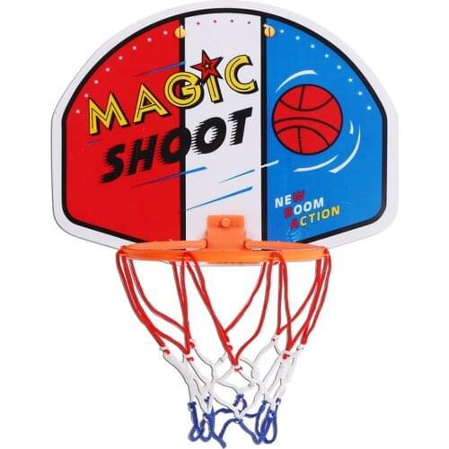 27*21 cm mini Plastic Basketball Backboard Hoop Toy Mini Inflatable Ball Pump Rim Children Kids Wall Game