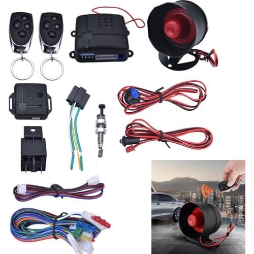 Car Alarm Vehicle System 1-Way Remote Central Door Lock Keyless System With 2 Remote Control Burglar Protection Security System