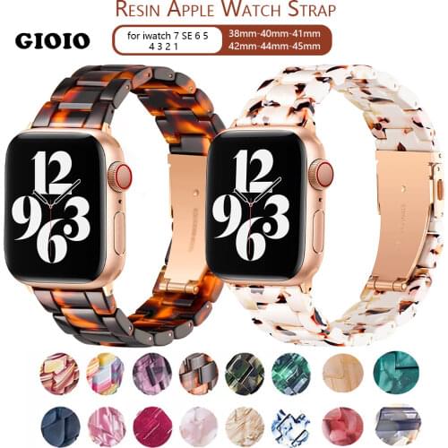 Resin Watchband for apple watch 6 5 band 44mm iwatch 42mm Series 4 3 2 1 strap Wrist Accessories loop 40mm bracelet Replacement