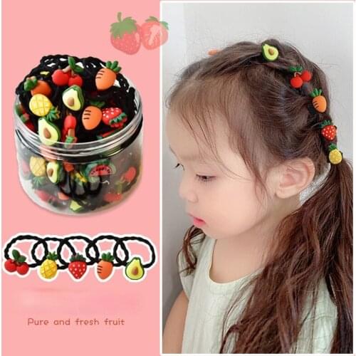 Colorfu Children Hairring 10/20/30pcs Elasctic Flower Cartoon Fruit Pontail Holder Scrunchies Lovely Headdress Hair Accessories