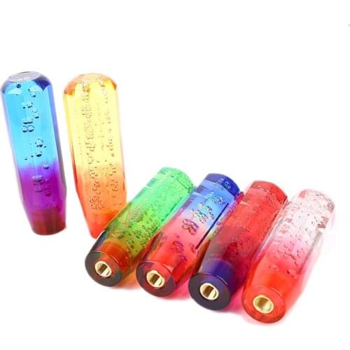 15cm Car Manual Shift Knob Gear Shifter Head Shift Knob Stick Crystal Transparent Bubble Colorful Throw Gear Shifter