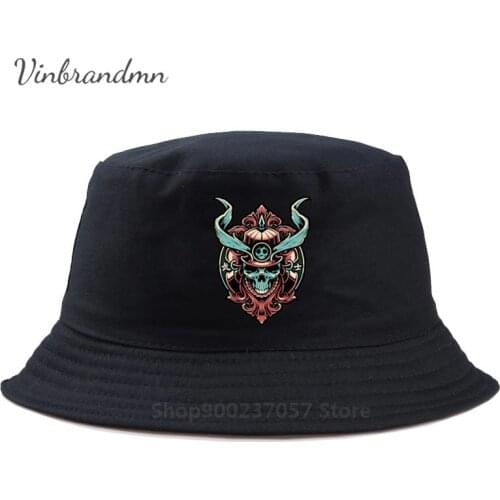 Cool Samurai Warrior Skull Geek Funny High Quality Fisherman Hat 100% Cotton Breathable Casual Brand Panama Bucket Hat