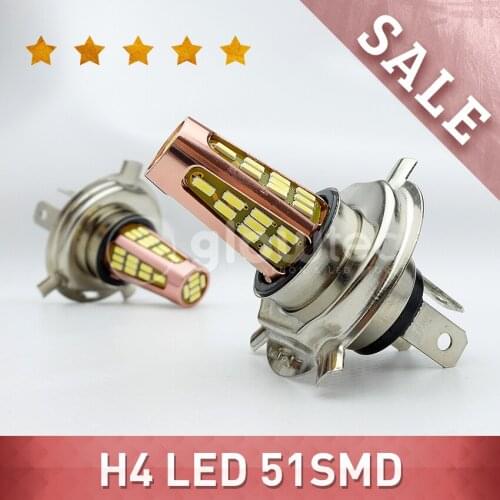 2pcs 51 LED 51SMD Super Bright Fog Lights HeadLights Brake Parking Signal lamp Aluminum shell GLOWTEC