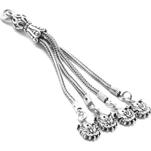 Tesbihane Rigging Design 4lü Whip 925 Sterling Silver Tassel