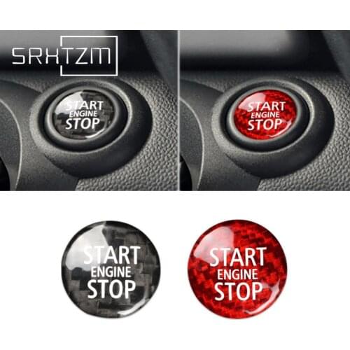 Carbon Fiber Interior Engine Start Stop Push Button Cover Cap Trim Start Stop One Button For Mini Cooper R55 R56 R58 R60
