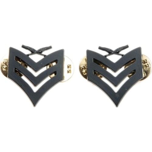 PAIR OF US USMC MARINE CORPS SERGEANT INSIGNIA RANK METAL BADGE PIN BLACK - World military Store