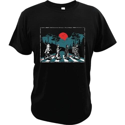 Funny Demon Slayer T-Shirt Parody Abbey Road Tanjiro Nezuko Zenitsu Inosuke Japanese Manga Series Summer Funky T Shirt