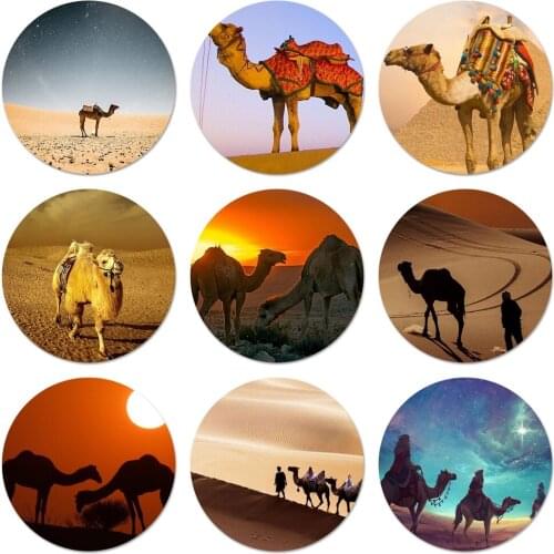 Animal in the desert Camel Badge Brooch Pin Accessories For Clothes Backpack Decoration gift 58mm