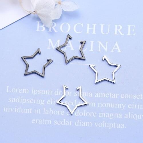 Star Pentagram 925 Sterling Silver No Piercing Ear Cuff Clip On Earrings For Women Without Hole Wrap Cartilago Earcuff Jewelry