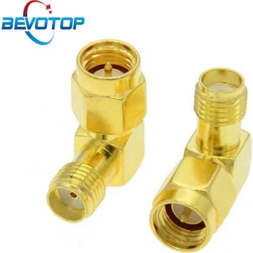 10 PCS/lot SMA Male to SMA Female Right Angle Adapter for WIFI Antenna / FPV RF Connector
