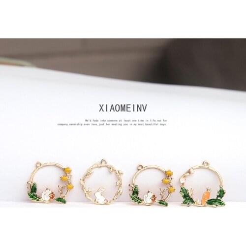 10pcs Cute Romantic Lovely Flower Simple Earrings Sweet Pendant Fashion Garland Rabbit Radish Earrings Diy Jewelry Accessories