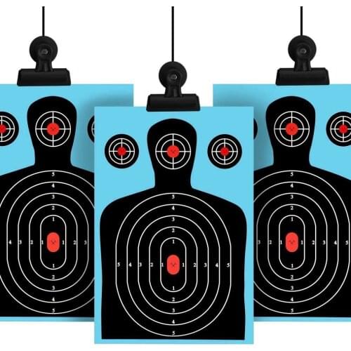 10pack Shooting Targets 12*18 inch Silhouette Poor Splatter Reactive Paper Targets Fluorescent Rifle Pistol Airsoft Pellet Gun