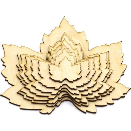 30pcs Maple leaves Shape Natural Wooden Ornament For Scrapbooking DIY Wood Carfts One Hole Handmade Accessory Home Decoration
