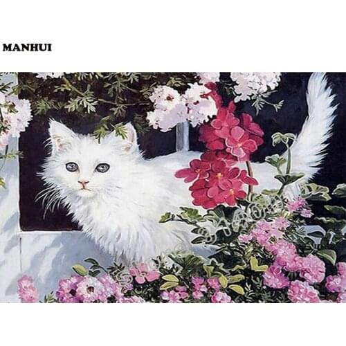 3d diy diamond painting cross stitch rhinestones crystal diamond embroidery mosaic Animal cat wall craft painting BFC241