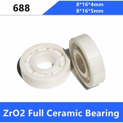 4/10pcs 688 8*16*4mm 8*16*5mm Zirconia Ceramic deep groove ball bearings ZrO2 Full Ceramic bearing 8x16x5mm 8x16x4mm