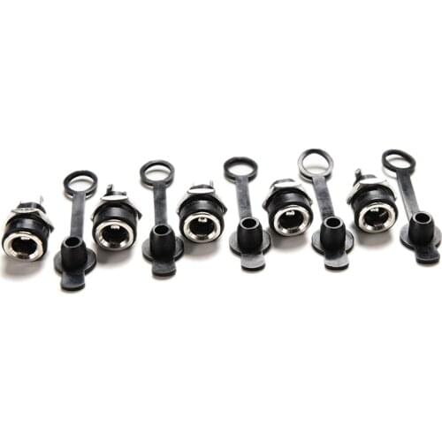 5pcs/lot Black Waterproof DC Power Socket Jack Power Charger Plug Panel Mount Female Mount Connector 3A 5.5x2.1mm