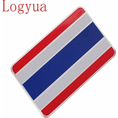 50 x Car Style 8x5cm High Quality Aluminum National Thailand Flag Sticker Emblem Decal Badge For Cars