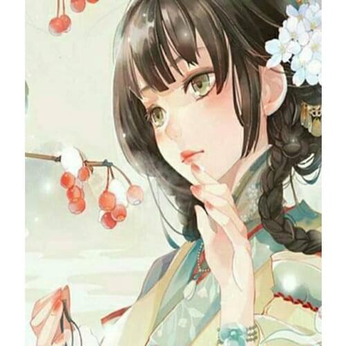 Anime Cartoon Girl Antique Portrait Diamond Painting Cross Stitch Full Diamond Embroidery Home Decoration Gifts GJ4892