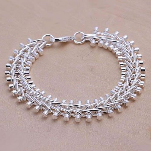 H050 925 sterling silver bracelet, 925 sterling silver fashion jewelry Fish Bone Bracelet /aleajcla dwuamoba