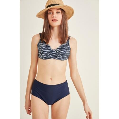 C & City Women 'S Underwire Rallying High Waist Bikini Suit 2965-2 Navy Blue