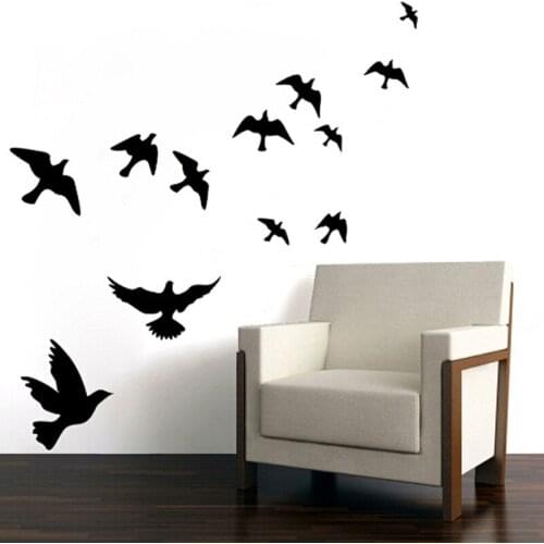 Black Flying Birds Vinyl Wall Sticker For Kids Rooms Bedroom Decals Poster Wallpaper Wall Arts Bird Stickers