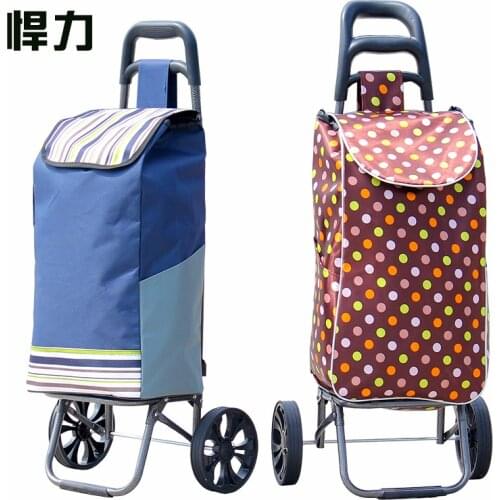 Hanli two wheeled folding shopping trolley car portable luggage cart cart trailer home