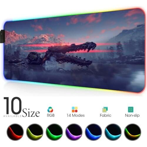 Animal RGB Mouse Pad Black Gamer Accessories Large LED MousePad Gaming Desk Mats 90x40cm/80x30cm PC Desk Play Mat with Backlit