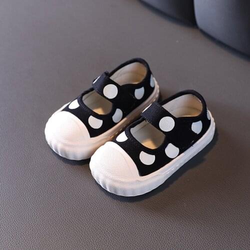 Baby Girl Shoes Autumn Fashion Dot Kids Canvas Shoes Toddler Sneakers Non-slip First Walkers Infant Shoes SXX033