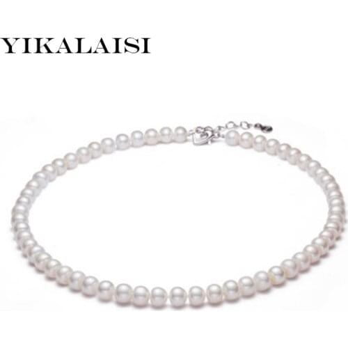 YIKALAISI 2017 hot sale 100% natural freshwater pearl choker necklace real pearl 925 sterling silver jewelry for women best gift