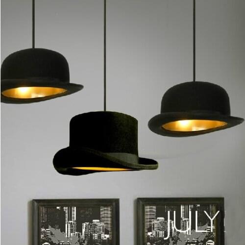 Modern Style chandeliers lamp Jeeves Wooster Top Hat Pendant Dome cap LED lamp copy aluminum or Original fluff