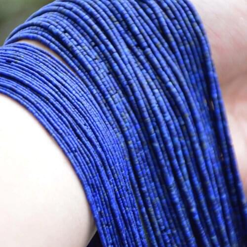 Natural Lapis Lazuli Small Tube Beads 1mm,2mm Hand Cut, Hole Size 0.5mm,Natural Color