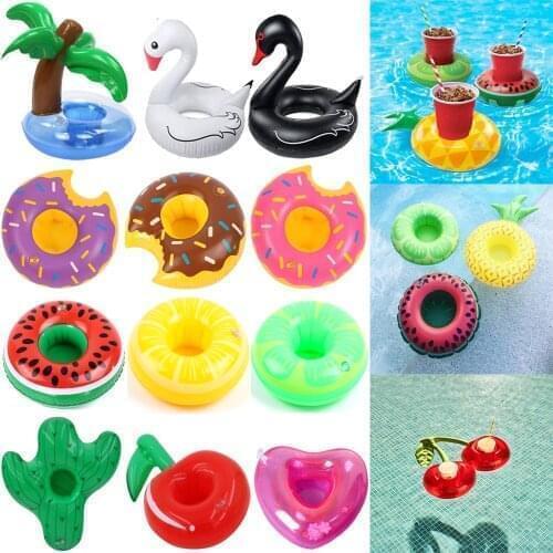 Mini Coconut Tree Animal Shape Inflatable Water Swimming Pool Drink Cup Stand Holder Float Toy Coasters For Beverage Bottle