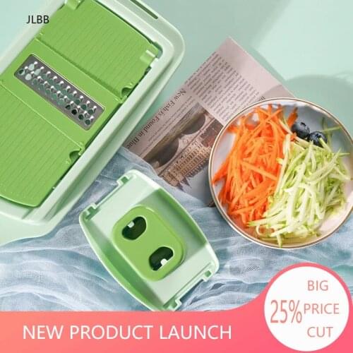 Multi-Function Vegetable Cutter Stainless Steel Manual Basket Blades Potatoes Carrots Onion Shredder Kitchen Tools Household
