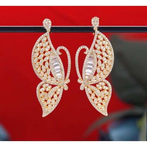 Fashion Trendy Women Earrings Cubic Zirconia Elegant Lady Earring Jewelry For Wedding Party New Year Gift