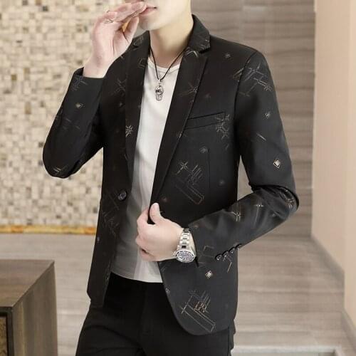 2021 Mens Casual Suit Spring New Single Top Youth Korean Slim Small Suit Long Flow All-match Jacket