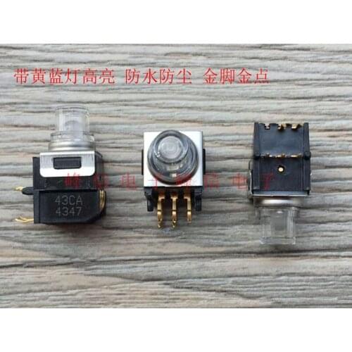 Original new 100% K5V1BA43TP3S with yellow-blue double color lamp button switch side press light touch switch bend foot